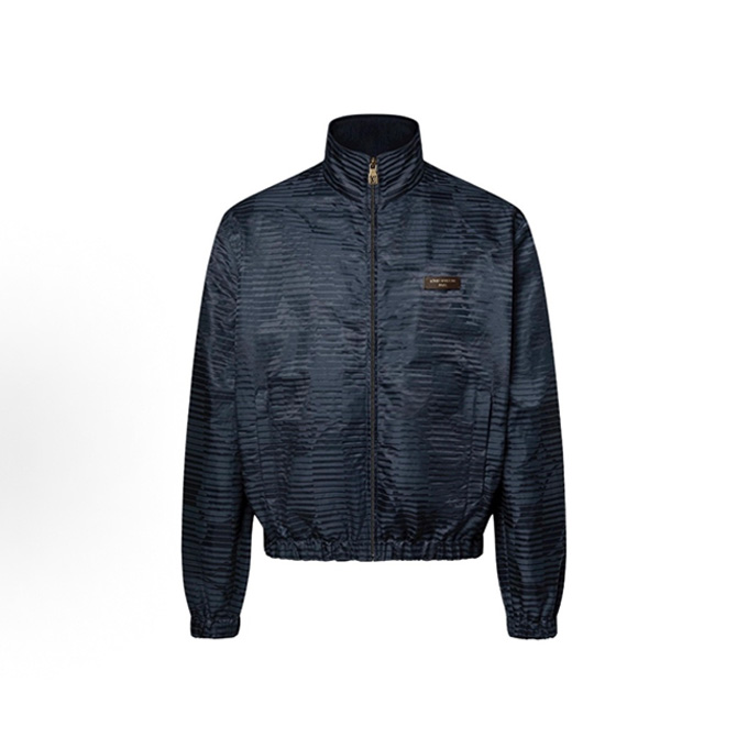 lv louis vuitton striped jacquard stand collar zip jacket